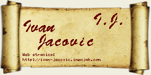 Ivan Jačović vizit kartica
